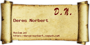 Deres Norbert névjegykártya